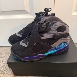 Jordan Kids Black, Gray, Teal & Purple High-Top Sneakers
